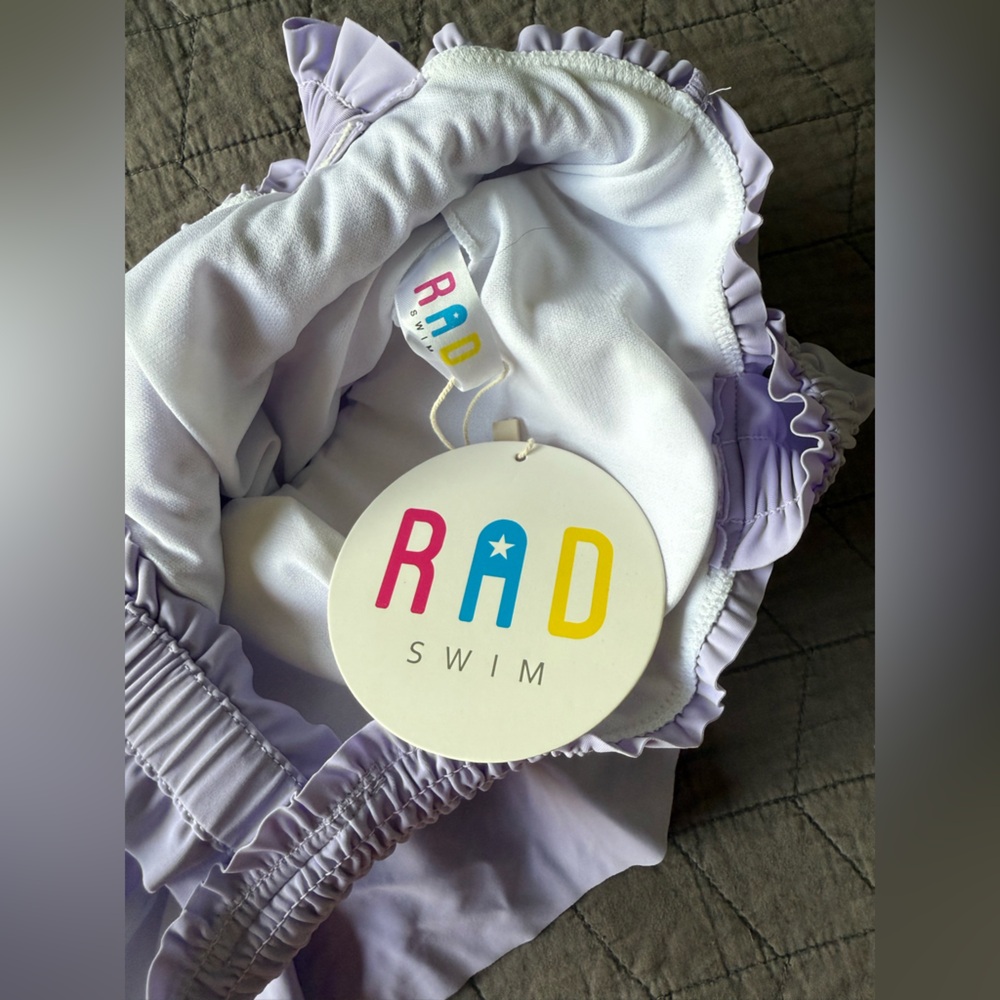 NWT Rad Swimwear Saidee Lilac Smocked Peplum Tankini Bathing Suit Top M Bottom L - Picture 6 of 15